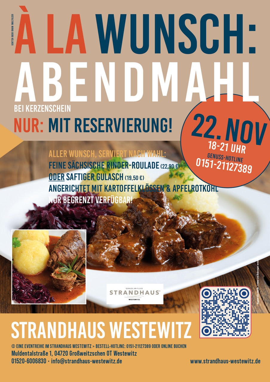 À la Wunsch: Abendmahl bei Kerzenschein